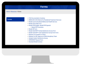Office of Child Services Forms on a desktop computer screen